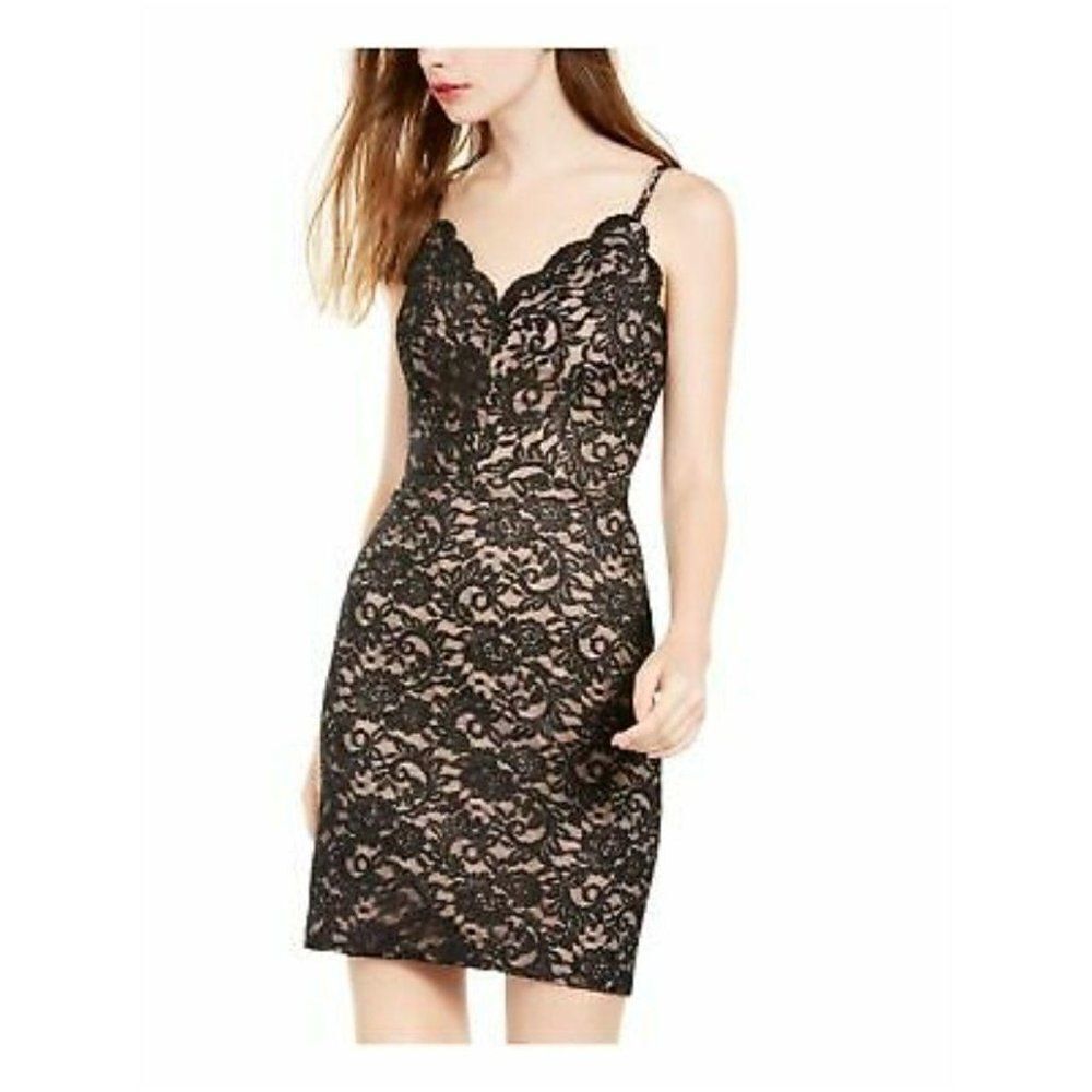 Morgan & co Lace Body-Con Dress 5 Black tan